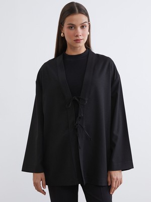 Lc Waikiki Yeni Sezon Şal Yaka Çizgili Oversize Kadın Kimono