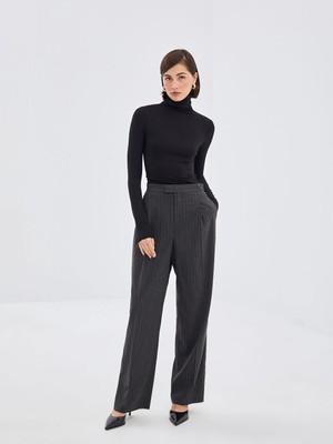 Lc Waikiki Yeni Sezon Standart Fit Çizgili Kadın Pantolon