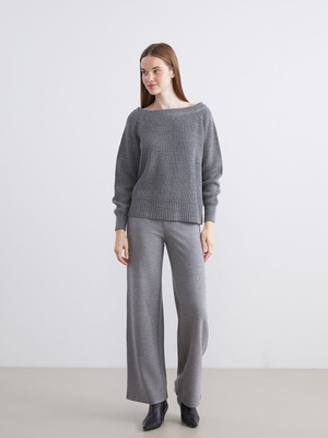 Lc Waikiki Yeni Sezon Kayık Yaka Oversize Kadın Triko Kazak