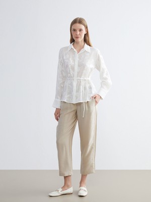 Lc Waikiki Yeni Sezon Beli Lastikli Kadın Pileli Pantolon