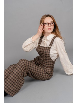 MissVina Beatriz Askılı Ekose Desen Tulum 50363