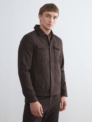 Lc Waikiki Yeni Sezon Standart Kalıp Gömlek Yaka Süet Erkek Mont