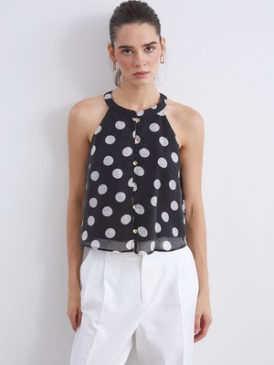 Lc Waikiki Yeni Sezon Halter Yaka Puantiyeli Bluz