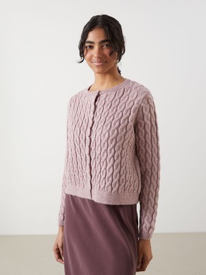 Lc Waikiki Yeni Sezon Bisiklet Yaka Kendinden Desenli Kadın Triko Hırka