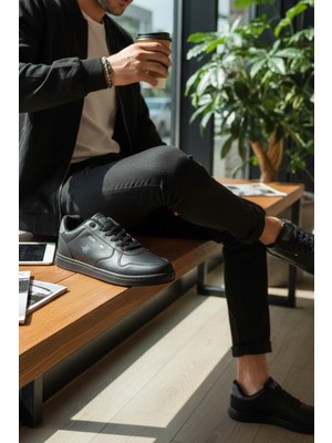 Enoch Erkek Armalı Günlük Spor Ayakkabı - Deri Görünümlü Ofis Sneaker