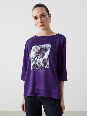 Lc Waikiki Yeni Sezon Bisiklet Yaka Çiçekli Kadın Tişört