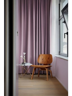 Ran Perde Düz Dökümlü Fon Perde -Pilesiz - Tek Kanat - Lila - LL50