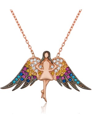 Menessa World 925 Ayar Gümüş Melek Kadın Gümüş Kolye