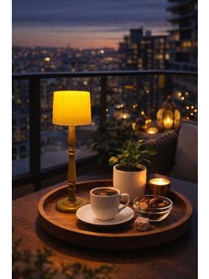 Novatech İnovasyon Mini Abajur Lambader Pilli Mum Ile Kullanım Ev Dekorasyonu Masa Şamdanı Dekoratif Gece Ambiyans