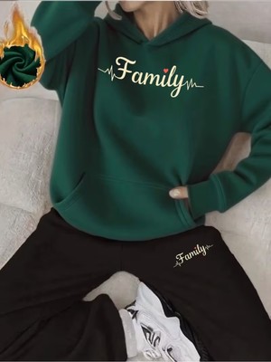 Sweet Cotton Unisex Family Baskılı Eşofman Takım