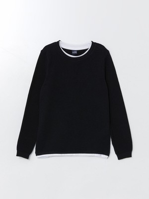 Lc Waikiki Yeni Sezon Bisiklet Yaka Dokulu Erkek Çocuk Triko Kazak