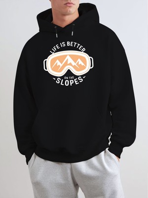 Sweet Cotton Unisex Erkek/kadın Sloeps Renkli Özel Baskılı Pamuklu Oversize Kapüşonlu Sweatshirt