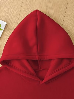 Sweet Cotton Unisex Oversize Geniş Kesim Pamuklu Yumuşak Dokulu Içi Polarlı Basic Kapüşonlu Sweatshirt