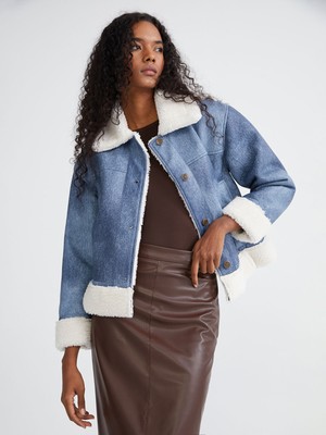 Lc Waikiki Yeni Sezon Gömlek Yaka Kadın Süet Mont