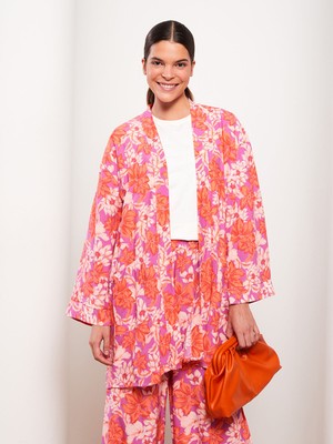 Lc Waikiki Yeni Sezon Şal Yaka Desenli Uzun Kollu Kadın Kimono