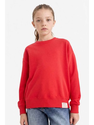 DeFacto Relax Fit Baskılı Sweatshırt Kız Çocuk E6842A826SP