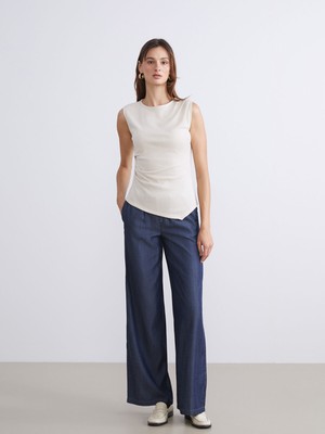 Lc Waikiki Yeni Sezon Bisiklet Yaka Büzgülü Bluz