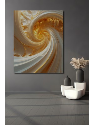 Beta Moda Hub Altın Varak Spiral Modern Sanat Ahşap Dekoratif Ev,antre,salon,ofis,mutfak,yatak Odası Tablo