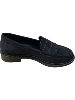 Güven Kundura Kadın Süet Babet Ayakkabı Püsküllü Şık Rahat