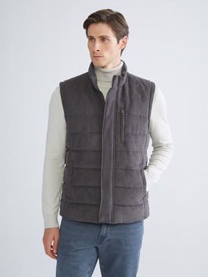 Lc Waikiki Yeni Sezon Standart Kalıp Dik Yaka Süet Erkek Yelek