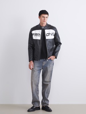 Lc Waikiki Yeni Sezon Slim Fit Biker Yaka Erkek Deri Görünümlü Ceket