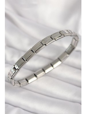 cleovibe 316L Çelik Gümüş Renk Ince Yazılı Nomination Kadın Bileklik