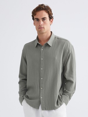 Lc Waikiki Yeni Sezon Rahat Kalıp Uzun Kollu Armürlü Erkek Gömlek