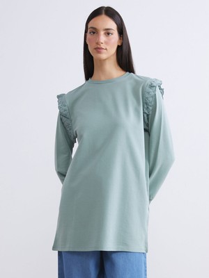 Lc Waikiki Yeni Sezon Bisiklet Yaka Kadın Sweatshirt Tunik