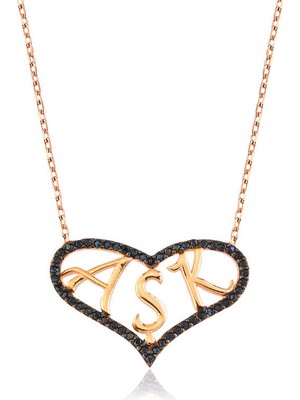 Menessa World 925 Ayar Gümüş Kalpli Aşk Kadın Gümüş Kolye