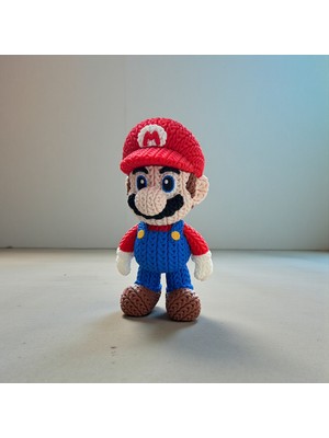 FIGURİFY Mario Replika – Örgü Görünümlü Tasarım | Dekoratif Koleksiyon Figürü