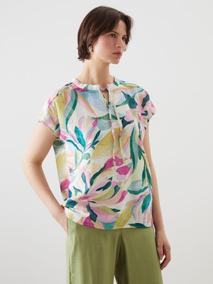 Lc Waikiki Yeni Sezon Bağlamalı Yaka Çiçekli Bluz