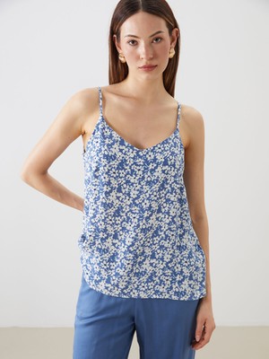 Lc Waikiki Yeni Sezon V Yaka Çiçekli Askılı Bluz