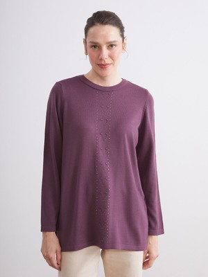 Lc Waikiki Yeni Sezon Bisiklet Yaka Taşlı Kadın Triko Kazak