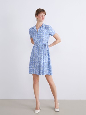 Lc Waikiki Yeni Sezon Desenli Mini Gömlek Elbise