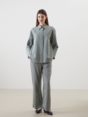 Lc Waikiki Yeni Sezon Beli Lastikli Çizgili Kadın Pantolon