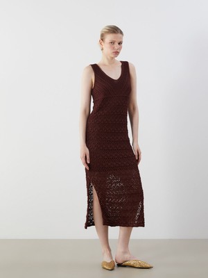 Lc Waikiki Yeni Sezon V Yaka Dantelli Kroşe Elbise