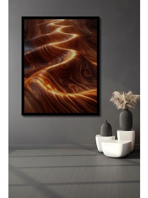 Beta Moda Hub Altın Işık Dokulu Ahşap Sanat Ev,antre,salon,ofis,mutfak,yatak Odası Tablosu Çerçeve Görünümlü