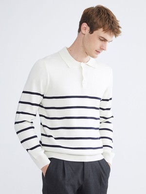 Lc Waikiki Yeni Sezon Polo Yaka Çizgili Erkek Triko Kazak