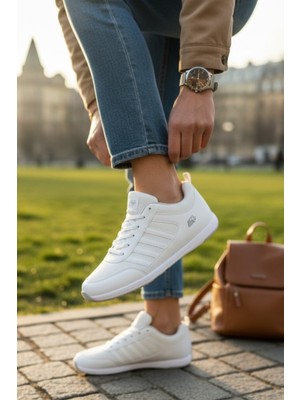 Enoch Erkek/unisex Beyaz Yürüyüş ve Fitness Ayakkabısı - Hafif Taban Spor Sneaker