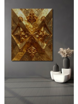 Beta Moda Hub Altın Yaprak Desenli Barok Sanat Ahşap Dekoratif Ev,antre,salon,ofis,mutfak,yatak Odası Tablo