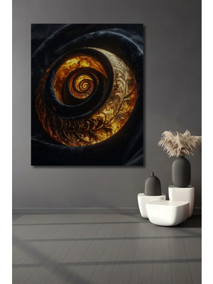 Beta Moda Hub Altın Spiralli Kadim Sanat Ahşap Dekoratif Ev,antre,salon,ofis,mutfak,yatak Odası Tablo