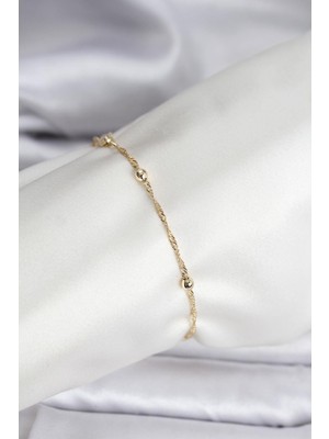 cleovibe 14K Gold Renk Kaplama Topçuklu Model cm Kadın Bileklik