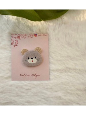 Parla'nın Atölyesi 0-3 Yaş Az Saçlı ve Saçsız Bebek Tokssı Gri Kedi