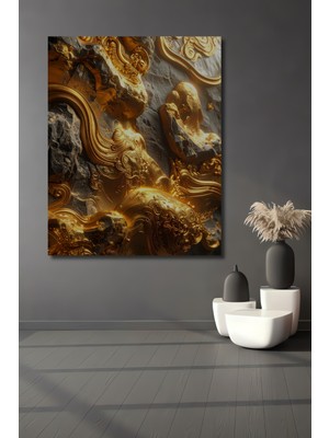 Beta Moda Hub Altın Ejderha Kabartma Görünümlü Ahşap Dekoratif Ev,antre,salon,ofis,mutfak,yatak Odası Tablo