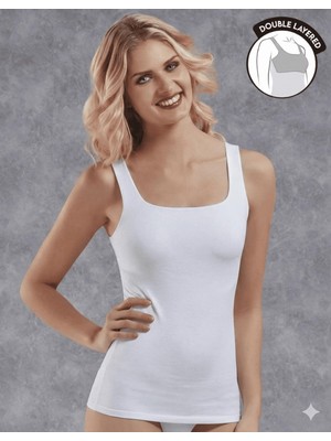 Doreanse 9206 Kadın Kalın Askılı Çift Katmanlı Atlet