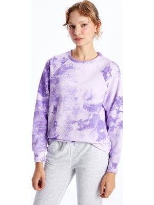 Lc Waikiki Yeni Sezon Bisiklet Yaka Batik Desenli Kadın Kalın Sweatshirt