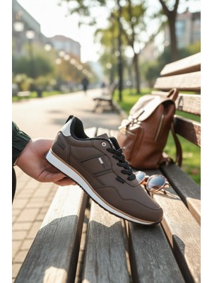 Enoch Erkek Deri Görünümlü Retro Spor Ayakkabı - Günlük Klasik Sneaker