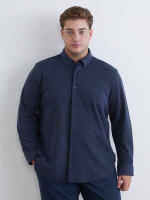 Lc Waikiki Yeni Sezon Büyük Beden Regular Fit Uzun Kollu Erkek Gömlek