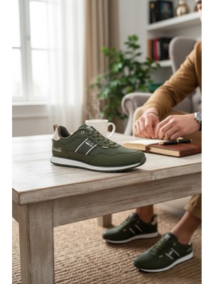 Enoch Erkek Deri Görünümlü Retro Spor Ayakkabı - Günlük Klasik Sneaker