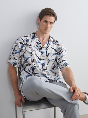 Lc Waikiki Yeni Sezon Regular Fit Kısa Kollu Desenli Erkek Gömlek